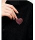 XSB208 - Red Gemstone Heart Saree Brooch